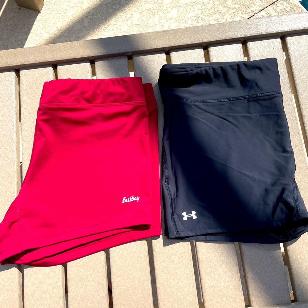 Under Armour Black AND Eastbay Maroon shorts bundle-SZ 2XL.  C-HC